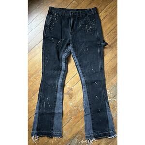 Black Icon Paint Splotched Black Jeans Men’s Size 32